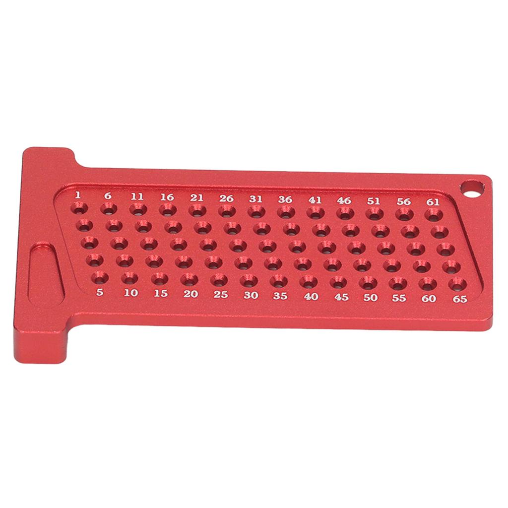 65mm Woodworking Hole Positioning Scribing Gauge Aluminum Alloy Portable Scriber Ruler for DIY Red