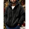 Men's Zipper Jacket Solid Color Zipper Hat Casual Autumn Winter Clothing