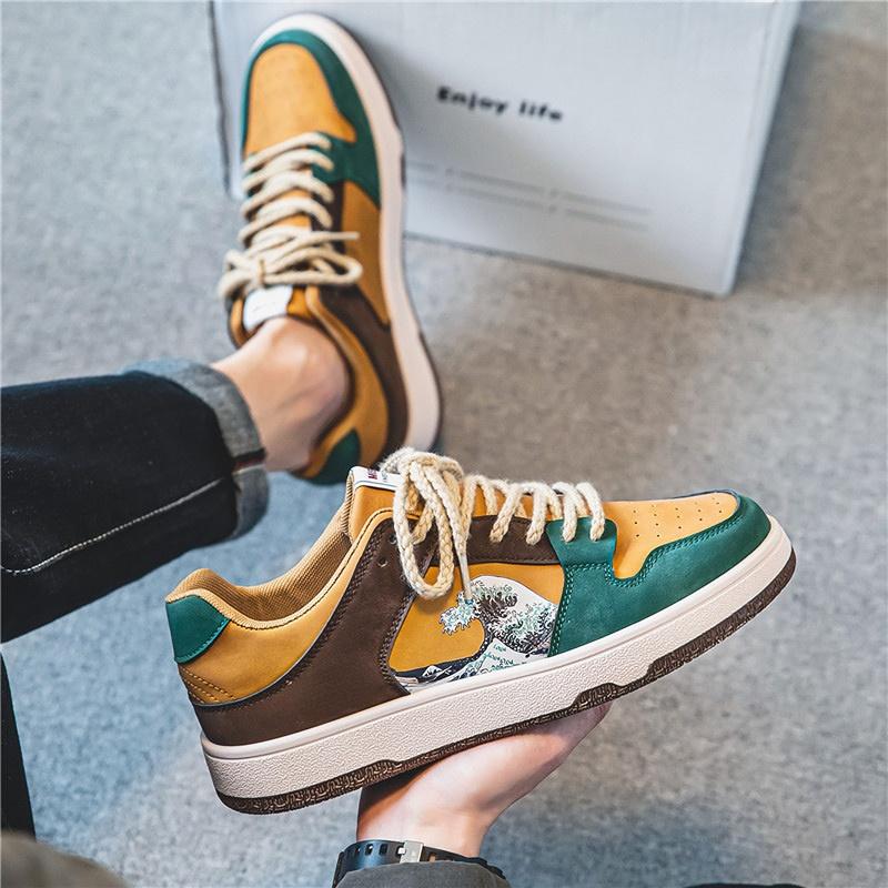 Herrenschuhe Neue Herren Plateau Vulkanisierte Schuhe Lässig Flach Schnürschuhe Skateschuhe Mode Atmungsaktive Sneaker Zapatillas Hombre