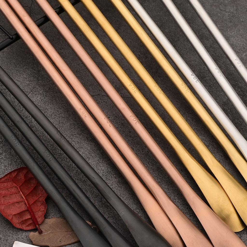 3-Piece Matte Long Handle Spoon Cocktail Mixing Stirring Spoons Stainless Steel Iced Tea Coffee Spoons