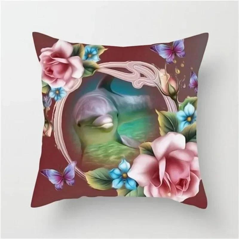Car Living Room Sofa Cushion Cover Luxury Home Decoration Pillow Cover Colorful Flowers Sunflower Rose Print Pattern