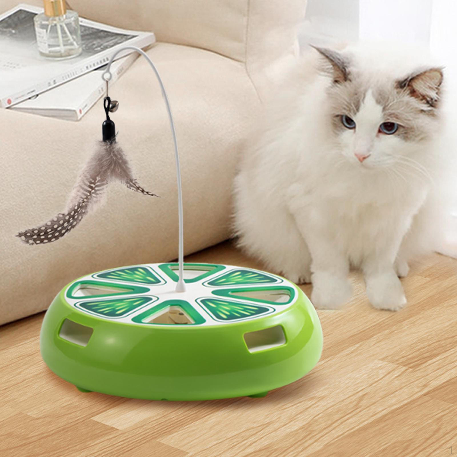 

Автоматическая интерактивная игрушка-дразнилка для кошек, забавная электронная принадлежность, легкий вращающийся на 360° котенок зелёный