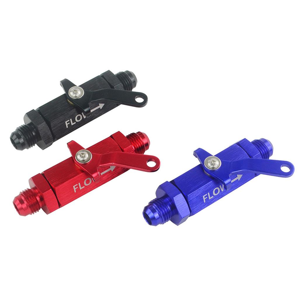 - AN6 6AN Aluminum  Fuel Filter Shut Off  Cut Off w/ Cable Lever Black 1Pcs -FSV06