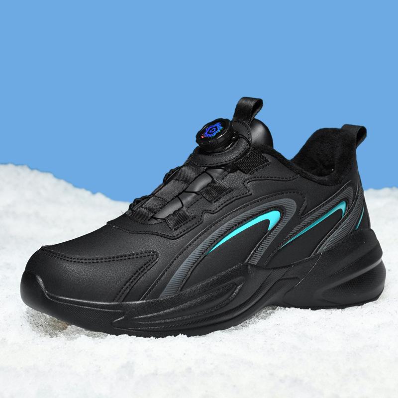 Foreign trade autumn and winter large size trend new men's shoes shock absorption piled thickened warm sports shoes men's and women's casual running