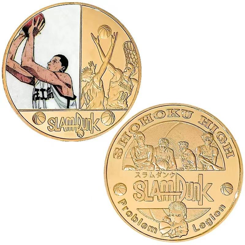 Basketball coins, new twelve commemorative coins, anime coins, peripheral commemorative coins, die cast metal coins