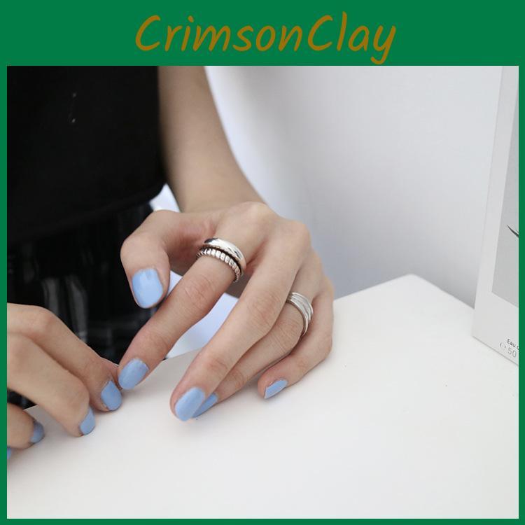 Vintage Inspired Korean 925 Sterling Silver Adjustable Twisted Double Layer Ring