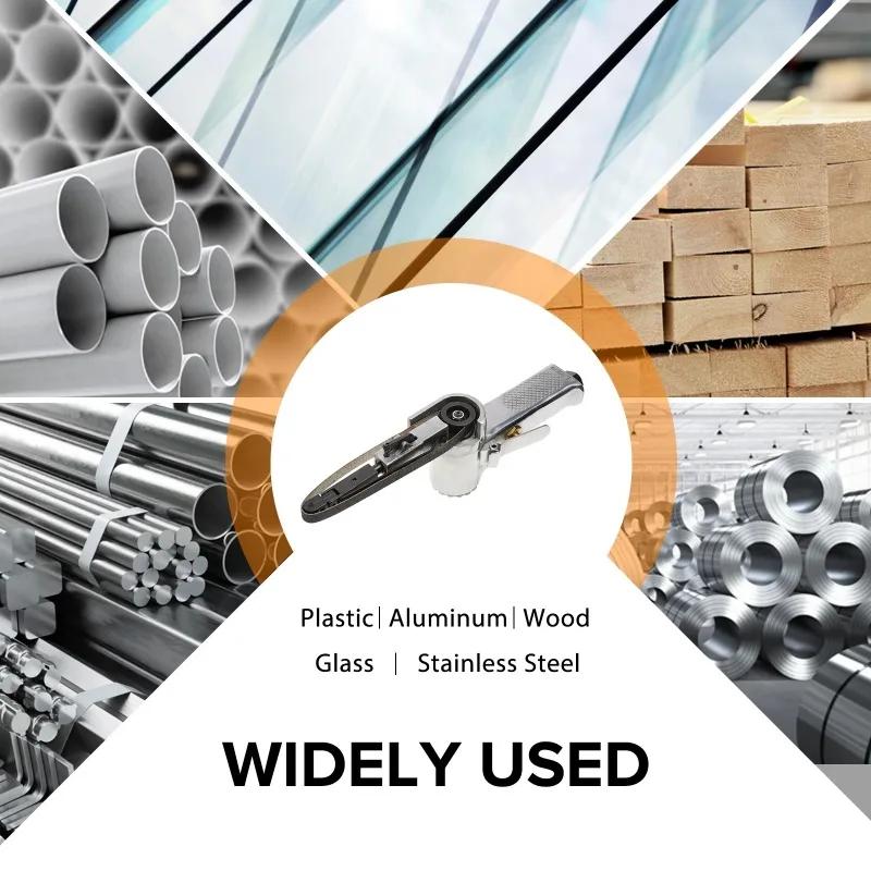 3/8" Air Belt Sander Air Angle Grinder Grinding Machine with Sanding Belts 330x10mm for Air Compressor Sanding Pneumatic Tool