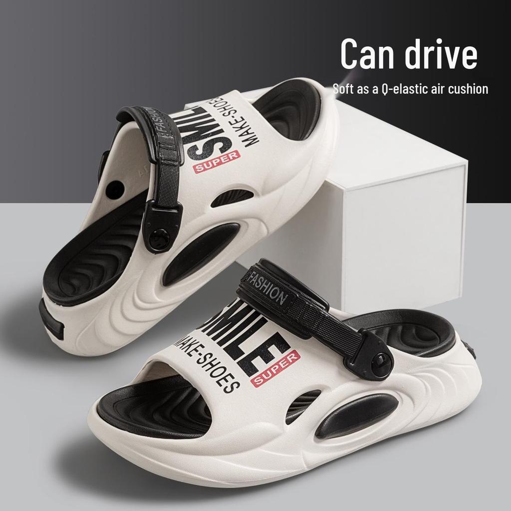 Men's Summer Outdoor Non-Slip Sports Slippers for Driving and Cool Comfort