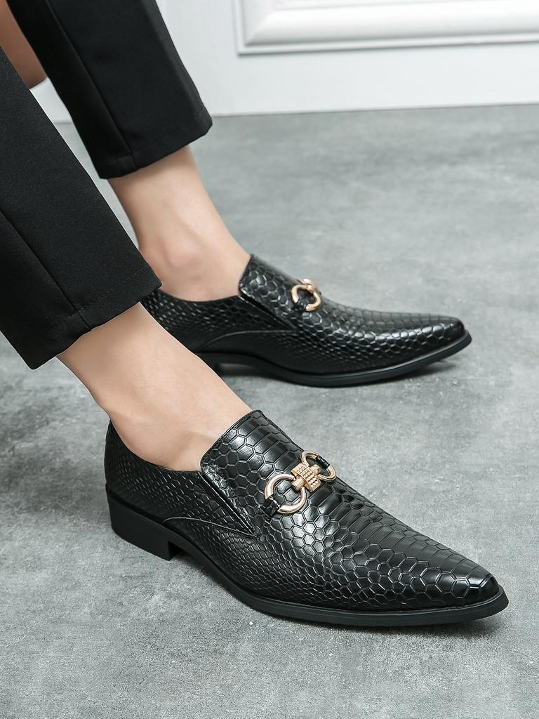 New Fashionable Snake Skin Pattern Design Luxury High-quality Decorative Buckle Mens Shoes Breathable Comfortable Leisure Loafer
