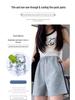2024 Women's Gray High-Waist Loose Fit Slimming Sports Shorts - American Style, Petite, Wide-Leg, Summer Casual
