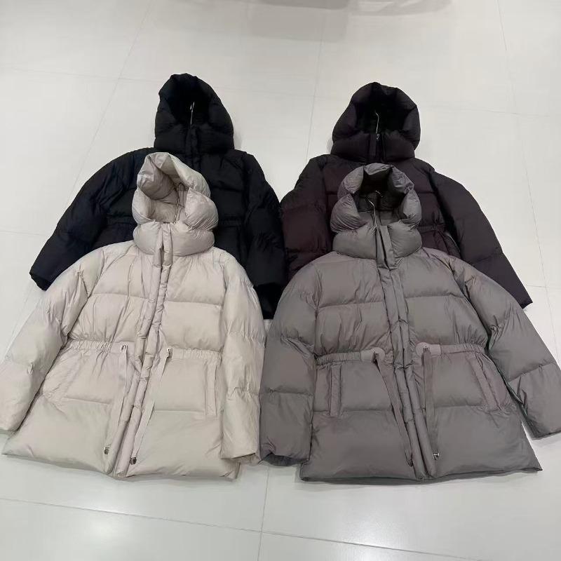 Autumn and winter new waist hooded down jacket women's short fashion and thin temperament white duck down warm jacket tide