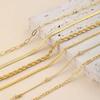 6PCS 14k Gold Plated Ankle Bracelets for Women, Stainless Steel Waterproof Herringbone Paperclip Bead Figaro Cuban Chain Anklets