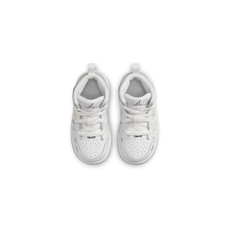 Air Jordan 1 Mid TD Schematisch Baby-Sneakers Weiß Schwarz DQ1865-100