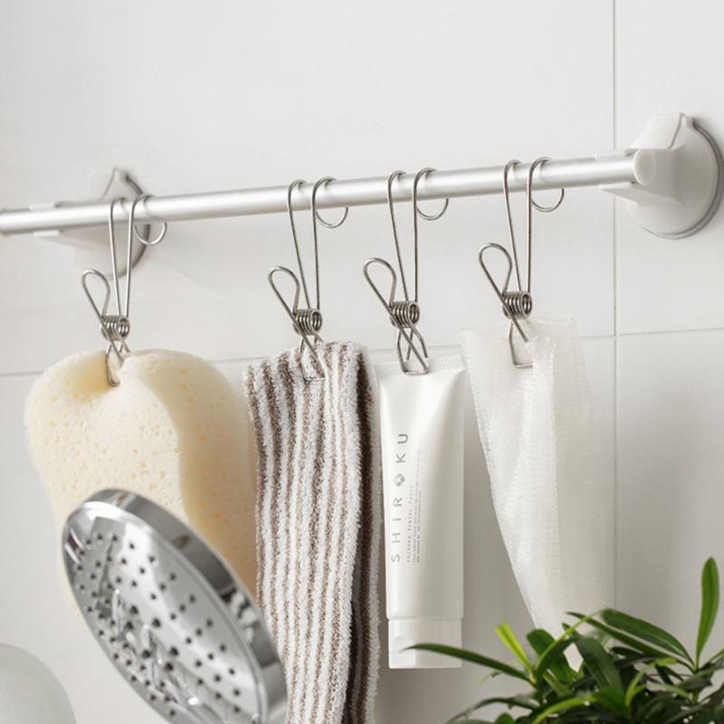 5Pcs Stainless Steel Clothespins With Hooks Metal Spring Clips With Hooks Universal Hanging Clips For Offices Kitchens Bathroom