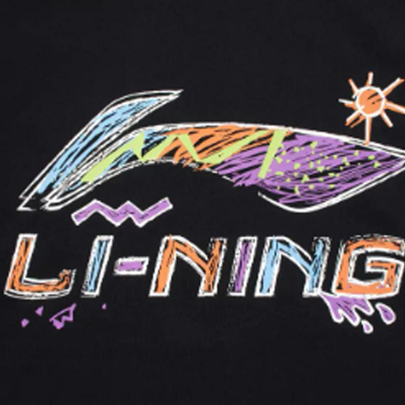 Li-Ning Round Neck Pullover Vintage Hand-Painted Graffiti Logo Fashion Trendy Casual Sports Suit Unisex suit AHSU745-1+YKSV147-1