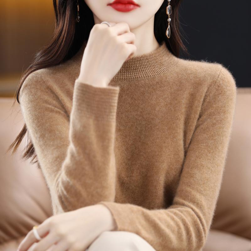 Women's Cashmere Sweater Qinghe Cashmere 30% Cashmere 70% Wool Autumn and Winter Pullover Warm and Fashionable