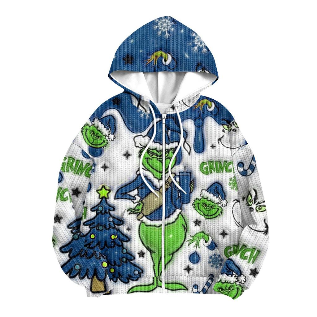 Children Girls And Boys Fashion Jacket Casual Printed Long-sleeved Hooded Cardigan Sweatshirts