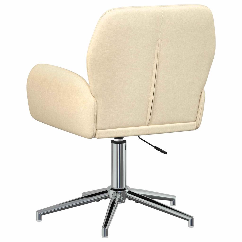 Swivel Chair 54 X 58 X 90 Cm Cream Fabric