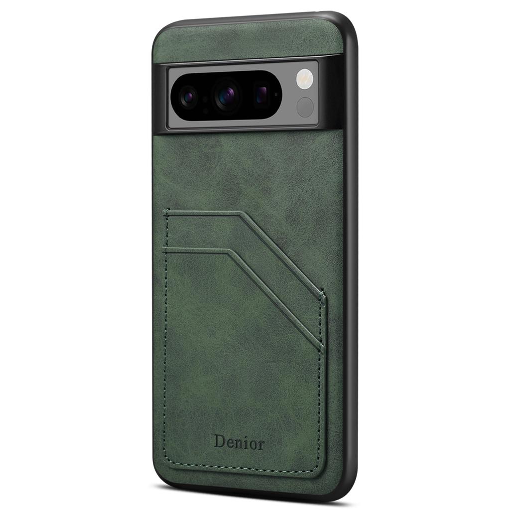 DENIOR For Google Pixel 8 Pro Cell Phone Case Retro Dual Card Slots Back Shell
