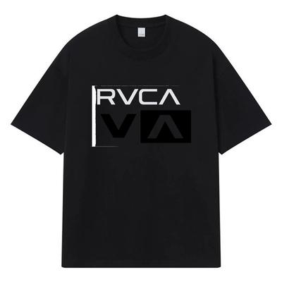 2026 RVCA VA Logo Nadruk Graficzny Streetwear Y2k Harajuku Męskie Damskie Ubrania 100% Bawełna Koszulka Casualowa Oversize Letnia Męska Koszulka