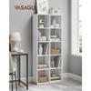 VASAGLE Scandinavian Style Bookcase 10 Compartments Standing Shelf Storage Rack for Living Room Office Bedroom Study Room Divider White