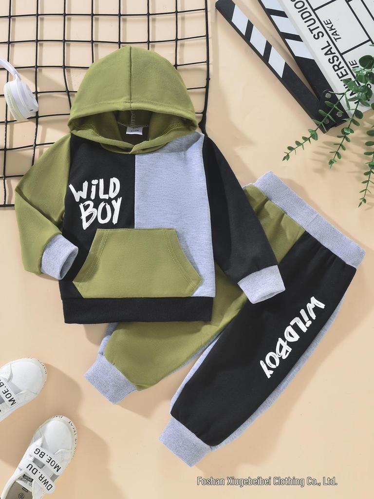 Infant & Toddler Boys' Color Block Hoodie & Long Pants Set - Autumn & Winter Collection