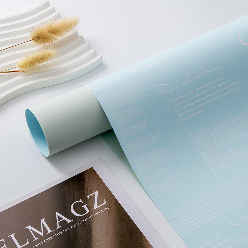 Bi-Color English & Hanji Floral Wrapping Paper for Bouquet Packaging