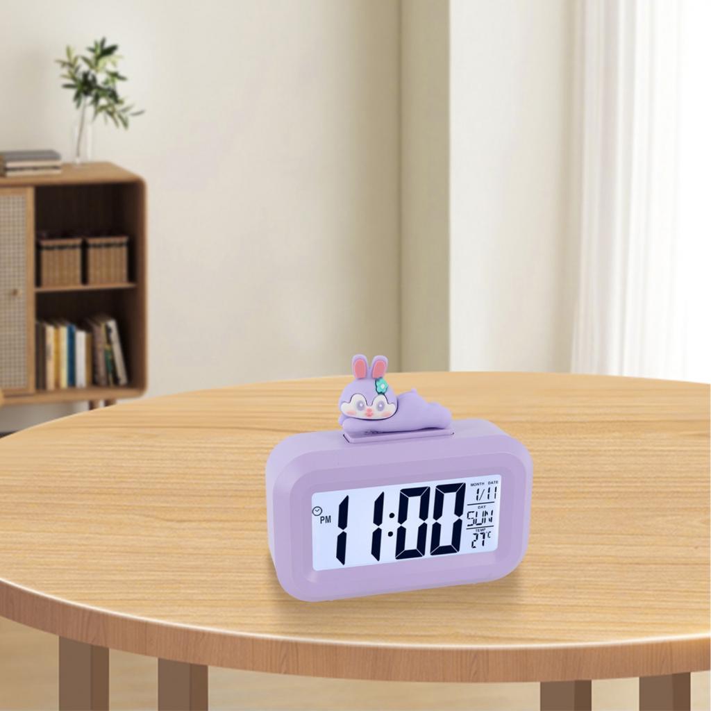 Cartoon Music Watch Desktop Alarm Clock Cordless Battery Powered