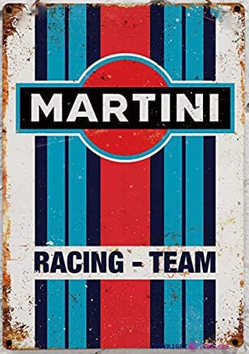 Retro metal tin sign Martini Racing Replica Tin SignCaveBarClub Home Wall Art Metal Tin Sign 20x30cm（7.8x11.8inch）