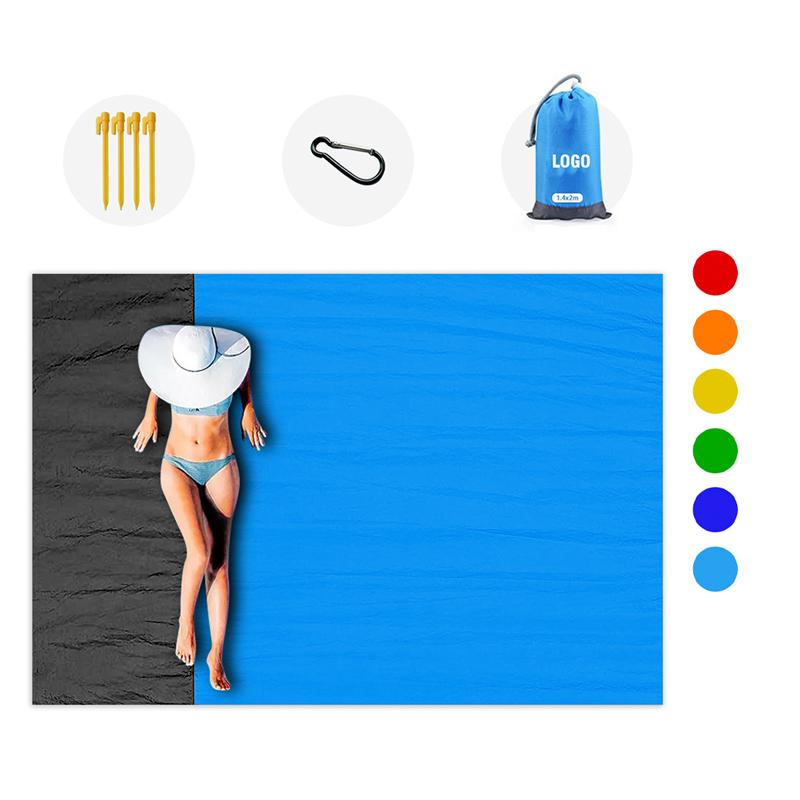 High Quality Large Beach Mattress Portable Waterproof Sand Proof Camping Promotional Gift Durable Polyester 210cm*200cm синий