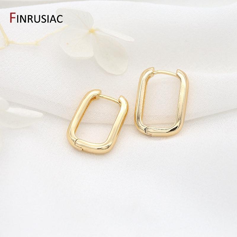 

2026 New Popular Square Shape Hoop Earrings For Women, High Quality Copper Metal Gold Plated Earrings Jewelry Accessory 1 Pair