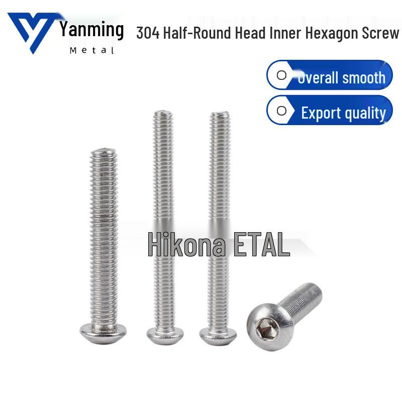 304 Stainless Steel ISO7380 Half-Round Hex Socket Head Cap Screw M4/M6/M8/M10
