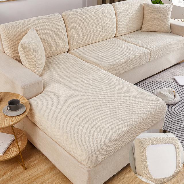 Jacquard 1 2 3 4 Sitzer Kissen Sofa Sitzbezug Staubschutz Enge Passform Möbel Schutz für Haustiere Junge Schüler Wohnzimmer Überwürfe Size 1 white