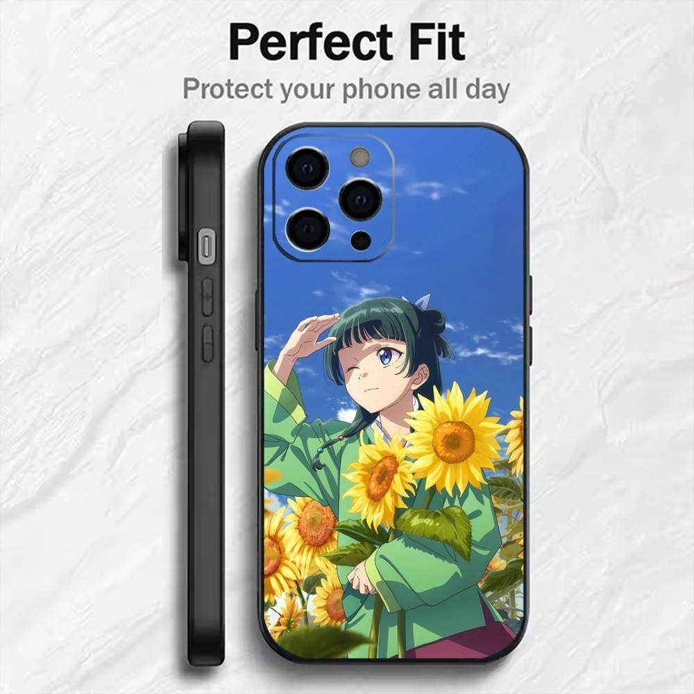 The A-Apothecary D-Diaries Jinshi And Maomao  Phone Case For iPhone17,16,15,14,13,12 Plus,Max Soft Silicone Black Cover