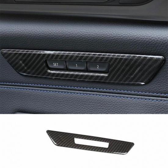 ABS Carbon Fiber Seat Memory Button Switch Cover Trim For BMW 5 Series 2018-