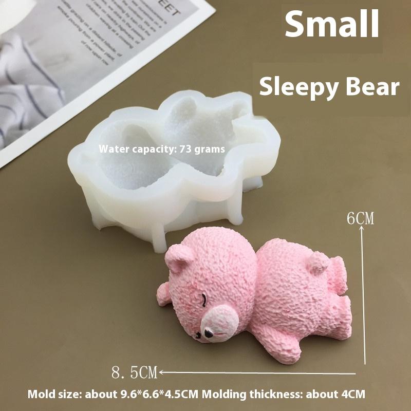 

1 Piece Cute 3D Sleeping Bear Cupcake Topper Silicone Mold for Mousse Cake Ice Cream DIY Baking Decor Accessories