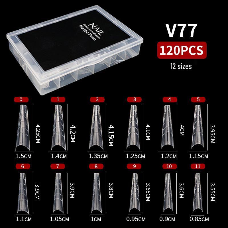 120-Piece Transparent Paperless Nail Art Holder for UV Gel Extension