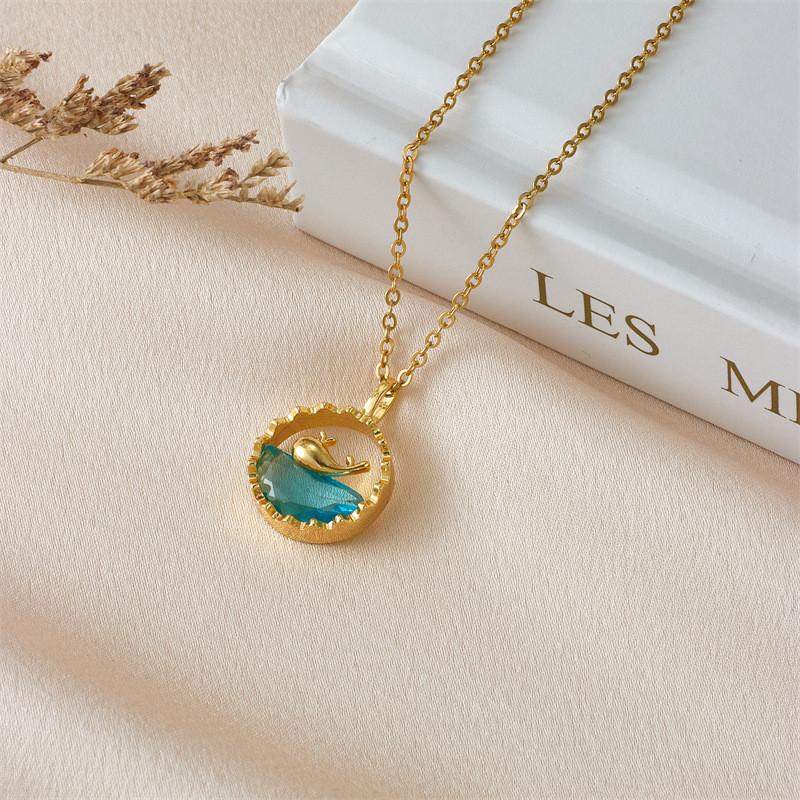 New Style Hourglass Zircon Pendant Necklace Stainless Steel Light Luxury Geometric Choker Jewelry Party Gifts For Women Girls