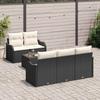 Garden Sofa Set Black Poly Rattan