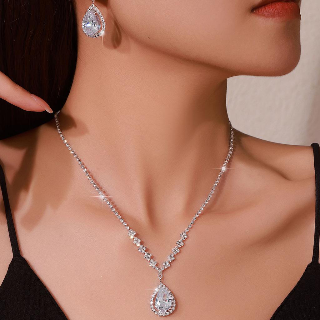 Exaggerated Necklace, Exquisite Necklace, Exaggerated Earring Set, Two-piece Necklace, Banquet Accessories for Women