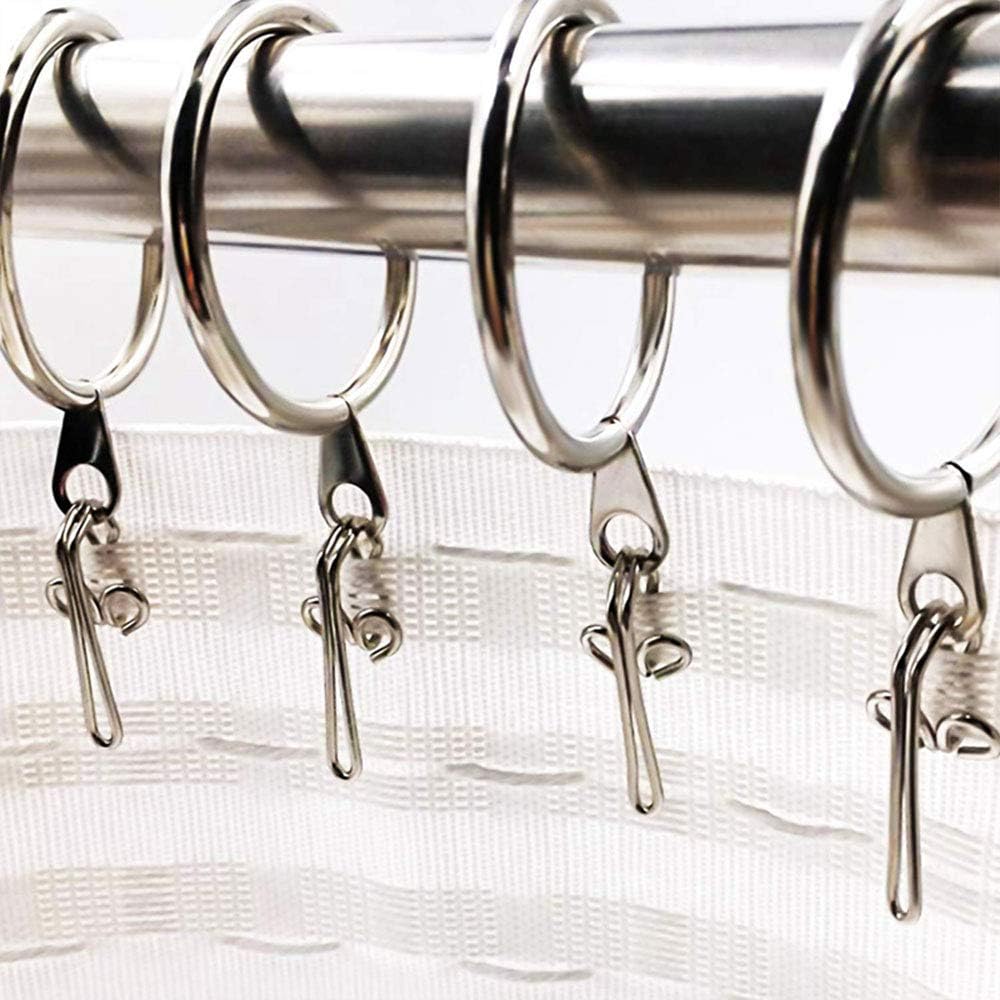Metal Curtain Hooks, 100Pcs Drapery Hook Pins Stainless Steel Pin-on Hooks for Window Curtain, Shower Curtain, Door Curtain - Gold