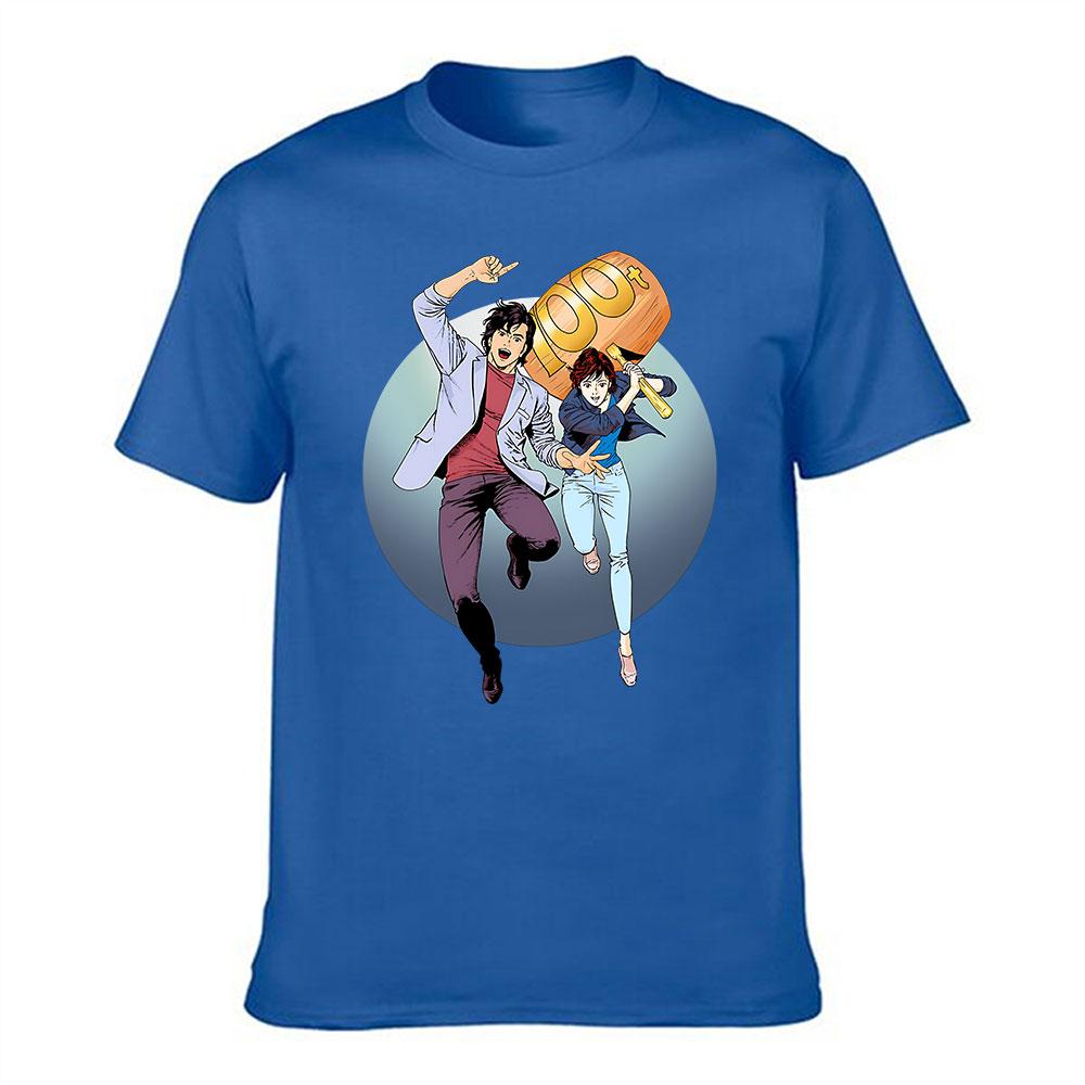 City Hunter Ryo Saeba Kaori Makimura  Plus Cotton Unisexs Tshirt Classic Anime Graphic Tee for Fans