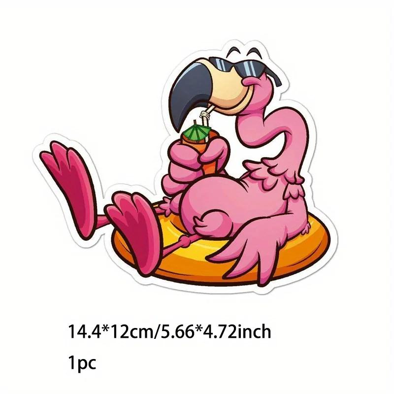 Funny Flamingo Car Stickers Waterproof Auto Rear Window Bumper Decoration Motorcycle Fuel Tank Scooter Body Durable Stickers