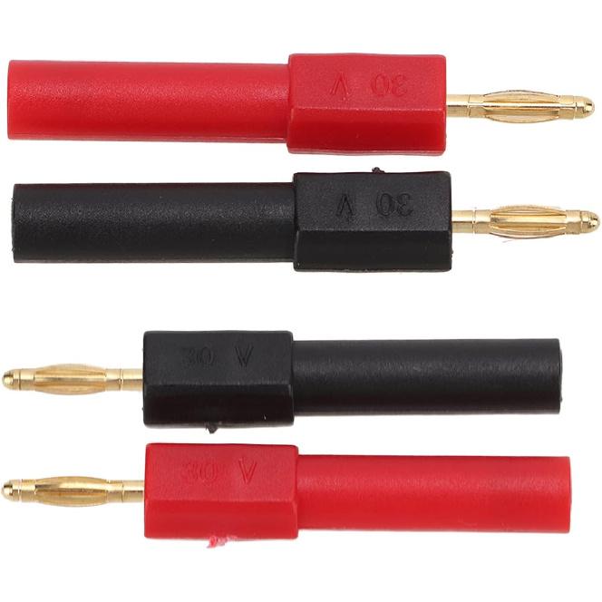 Banana Plug Adapter, 2mm Male to 4mm Female Adapter Screw Type Brass Banana Connector Black and Red, 5 Pack