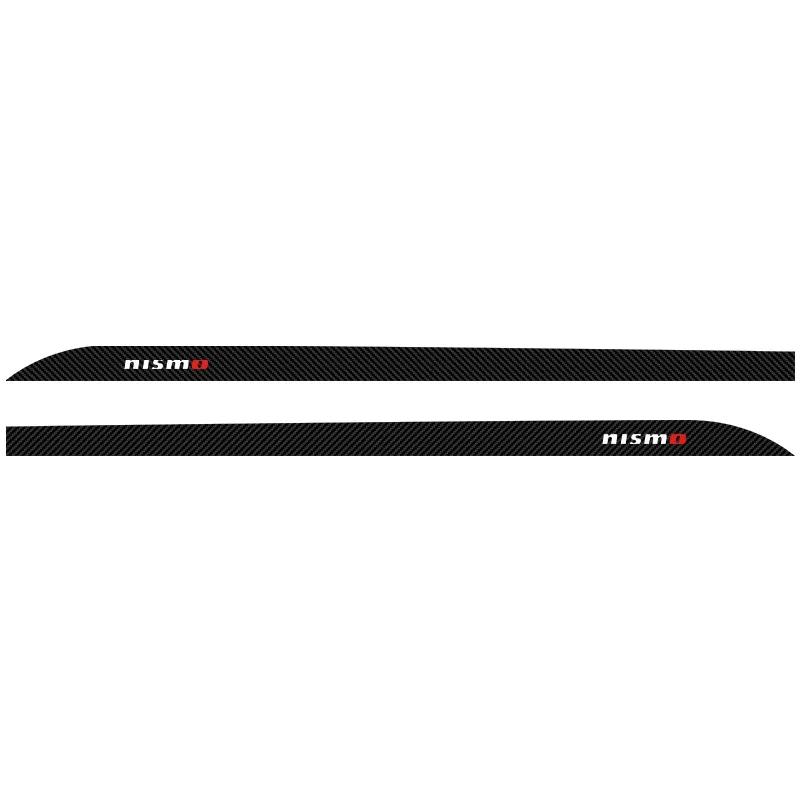 2pcs Carbon Car Door Side Skirt Sill Stripe Sticker Decals Styling For Nissan GTR X-trail Tiida Qashqai J10 J11 Leaf Kicks Versa Teana Skyline Almera