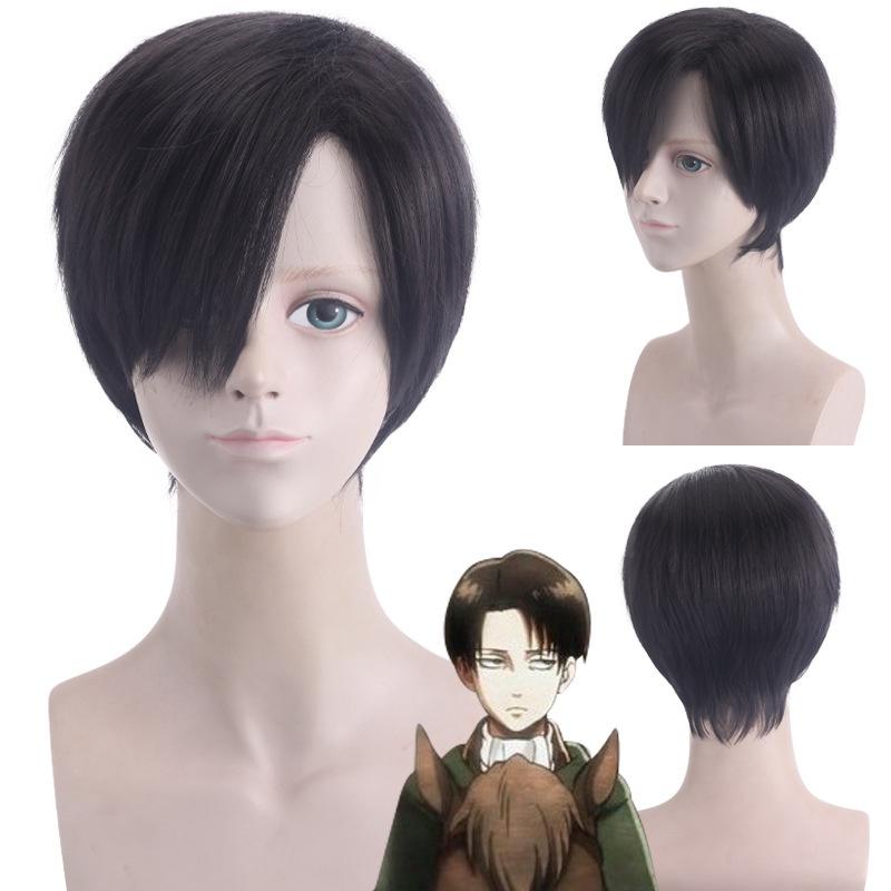 Cos Synthetic Short Hair Wig For Attack On Titan Characters High Temperature Fiber