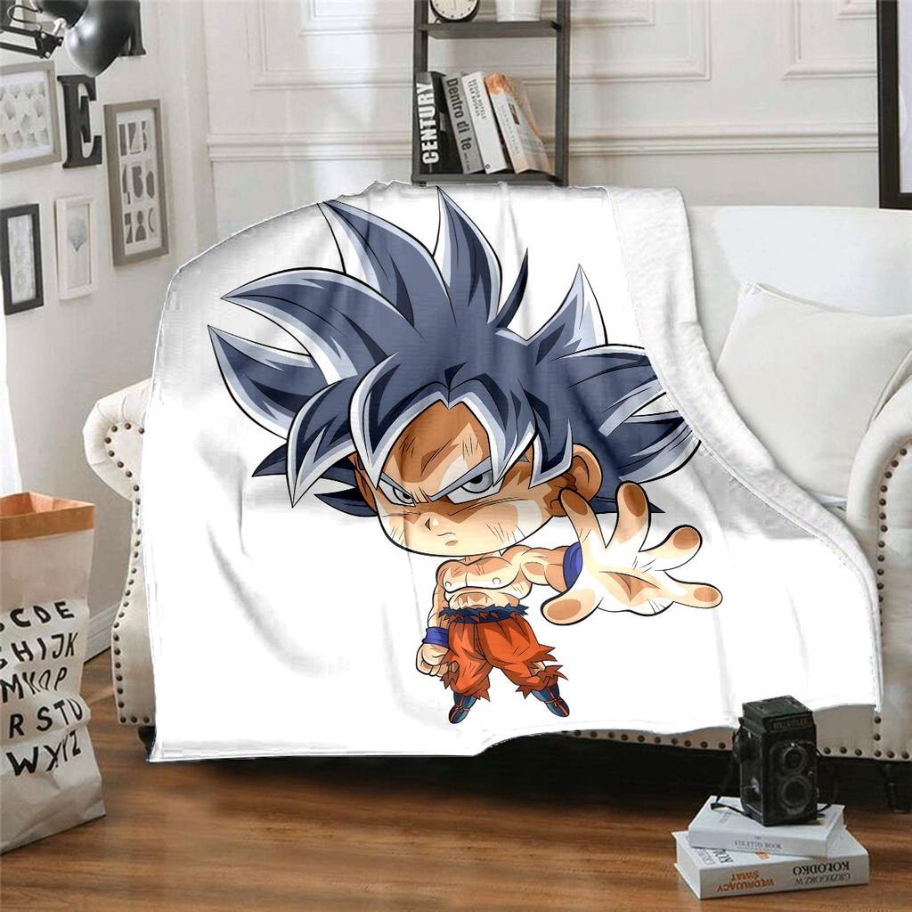 1PZ Coperta Morbida in Flanella con Stampa Carina di Son Goku, Alta Qualità per Tutte le Stagioni, Decorazione per la Casa, Calore e Comfort, Perfetta per Regali di Natale