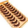 New 10 pairs of natural fluffy 3D artificial mink false eyelash makeup set with extended eyelashes and short eyelashes