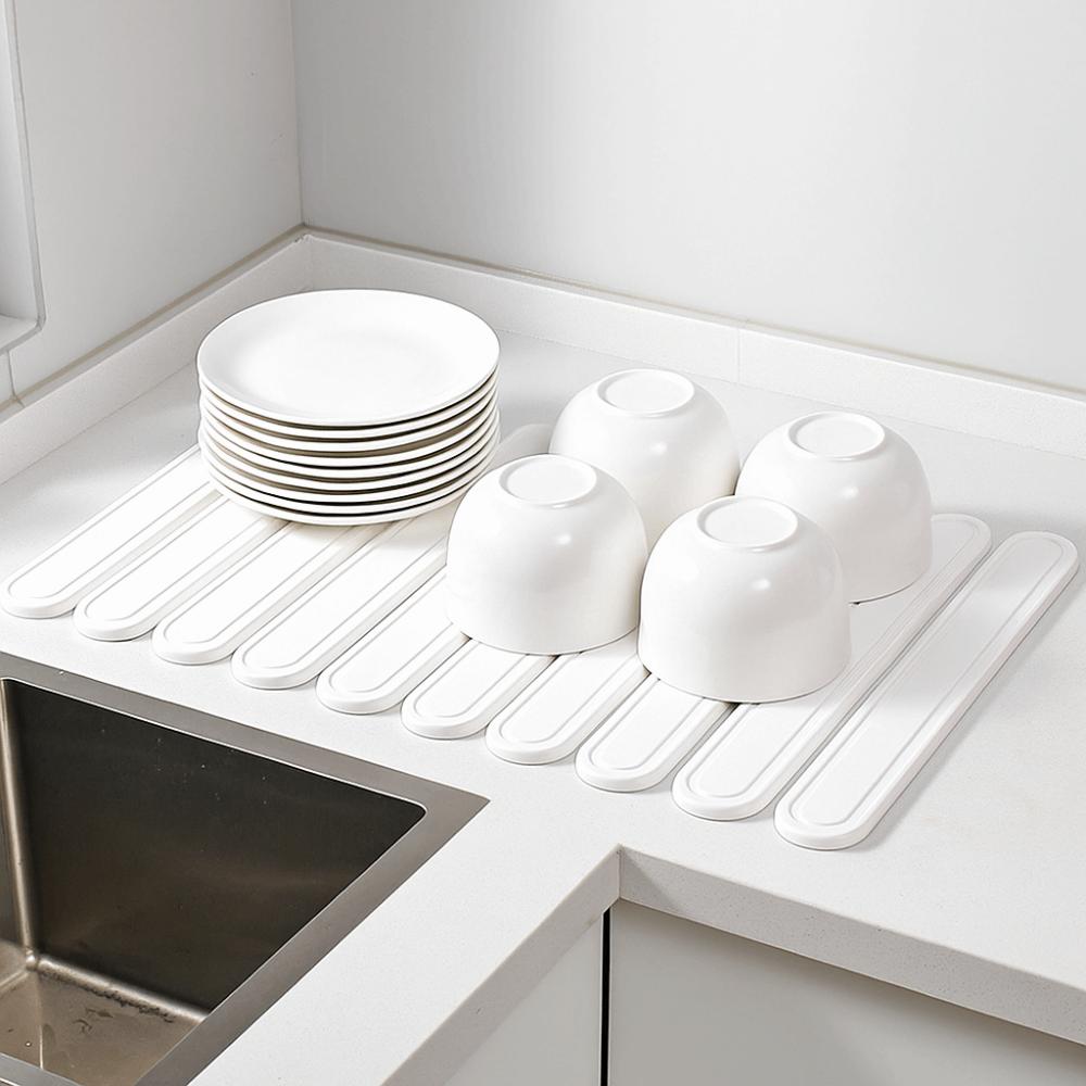 Diatomite Dish Drying Mat Quick Dry Kitchen Drying Pad Bath Mat Cup Drain Pad  Vegetable