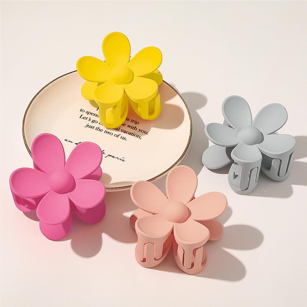 6 Pieces Hair Claw Clip Women Styling Daily-Wear Flower-Shape Girl Headwear Headdress Ponytail Clamp Women Makeup Washing